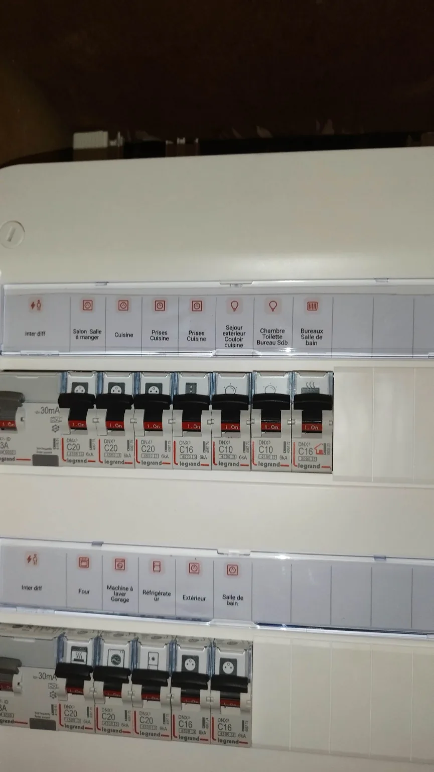 Tableau électrique après mise en conformité à Saint-Firmin-des-Bois par PRO ELEC